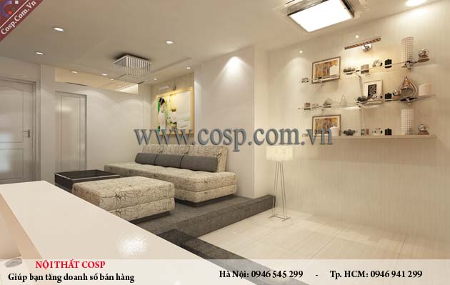 Bố trí bộ bàn ghế tiếp khách bằng sofa tạo cảm giác thoải mái cho khách hàng